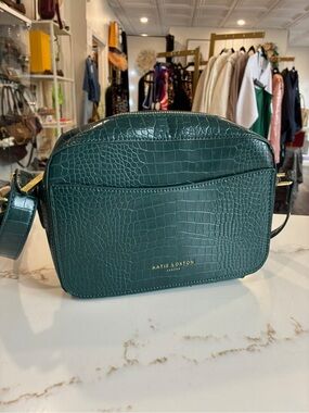 Katie Loxton Forest Green Croc-Embossed Crossbody Bag